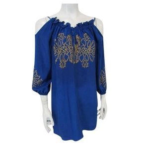 Tracy Reese Royal Blue Off Shoulder Dress | blue swim cover up